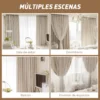 Con Tul Cortina Blackout 280x240cm Para Habitacion Sala 2pcs